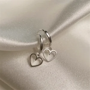 ต่างหูกระดุม รูปหัวใจน่ารัก ขนาดเล็ก