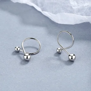 ต่างหูสำหรับผู้หญิง แบบสกรูและลูกเล็ก ออกแบบเพื่อความโชคดี