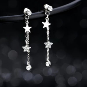 ต่างหูเงินแท้ Star Tassels ต่างหูเพชร ไม่ลอกไม่ดำสไตล์ใหม่