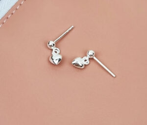 ต่างหูเงินแท้ บอลหัวใจ 5 มิล น่ารัก สไตล์เรียบง่าย