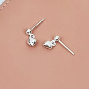 ต่างหูเงินแท้ บอลหัวใจ 5 มิล น่ารัก สไตล์เรียบง่าย