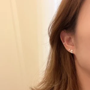 ต่างหูเงินแท้ พระจันทร์เสี้ยวเพชร