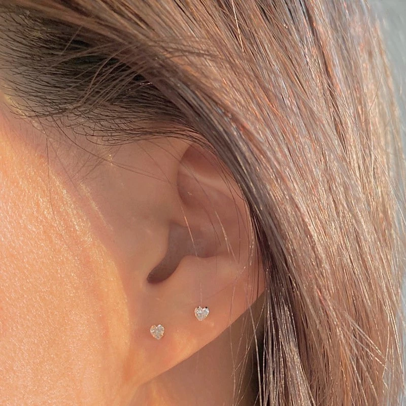 ต่างหูเงินแท้ รูปหัวใจมินิมอล