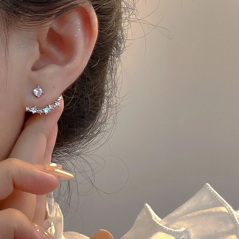 ต่างหูแฟชั่น รูปเรือดาวประดับเพทาย